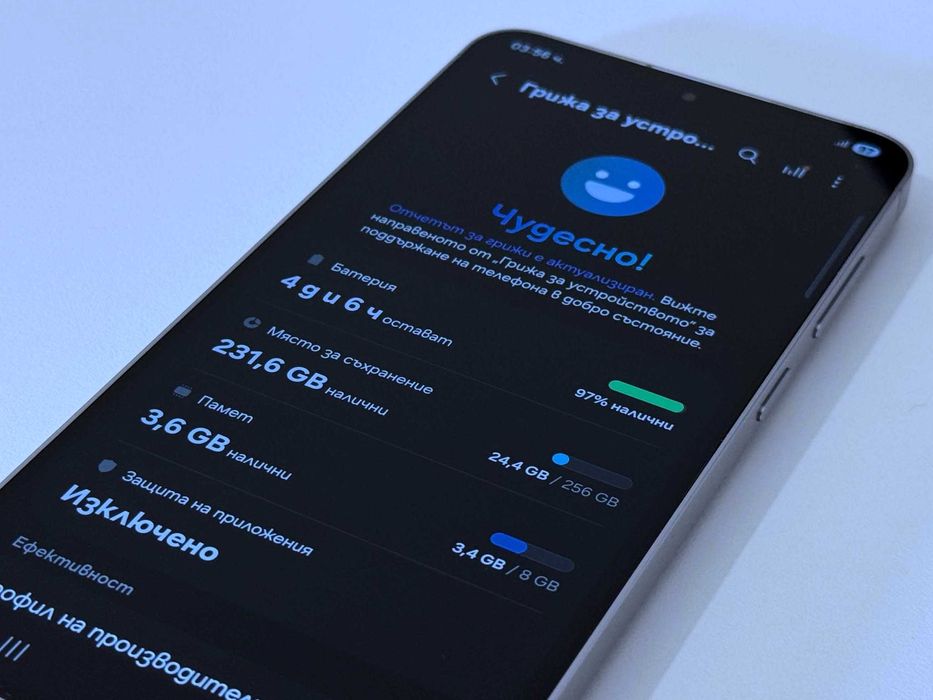 Бартер! Като НОВ! Samsung Galaxy S25 FE 256GB Jetblack (Черен) 100% Батерия.