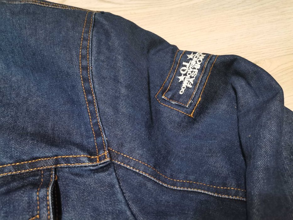 Мъжко зимно дънкено  яке с каракул