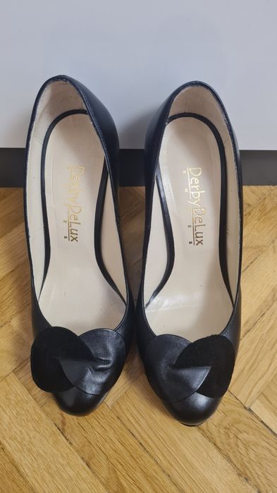 Pantofi cu toc negri  piele naturala 35