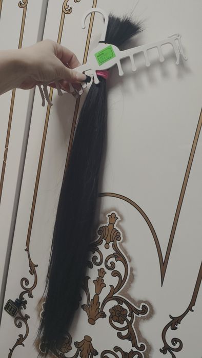 Натуральные волосы 55 см "брюнет"