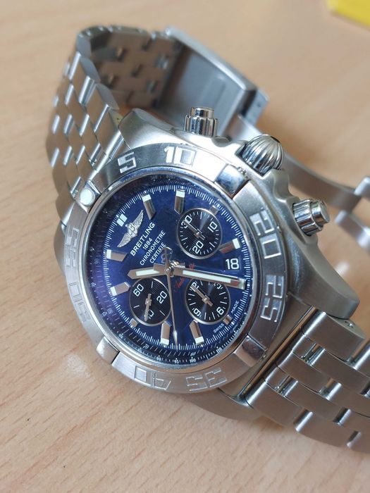 BREITLING Chronomat 44 AB0110 Steel Blue Dial Diver
