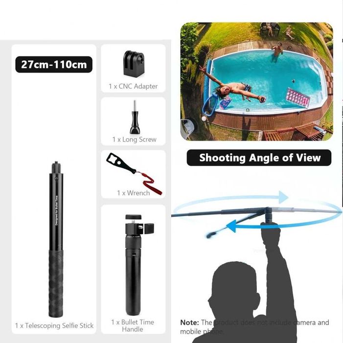 Bullet Time Bundle Kit Trepied + Selfie Stick Insta360 X X2 X3 X4 X5