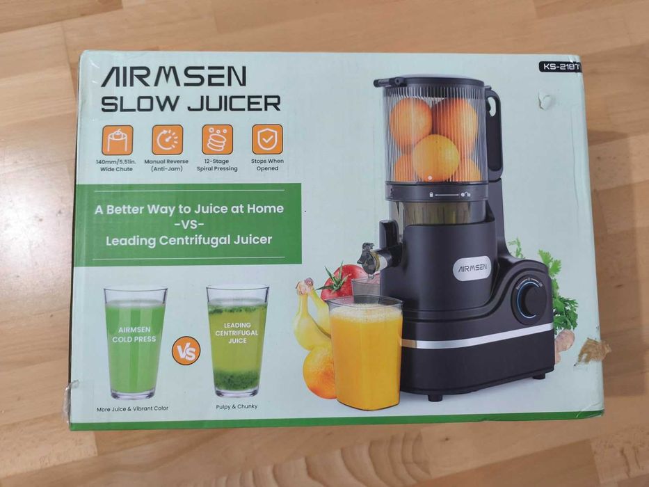 Сокоизтисквачка AIRMSEN Slow Juicer 300W | Цели плодове | 2.1L + ПОДАРЪК