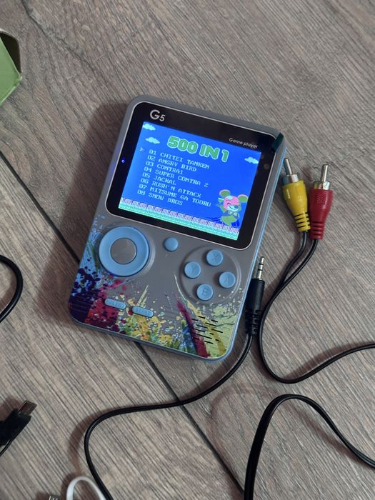 Mini joc G5 portabil, 500 de jocuri retro, clasice, pentru copii