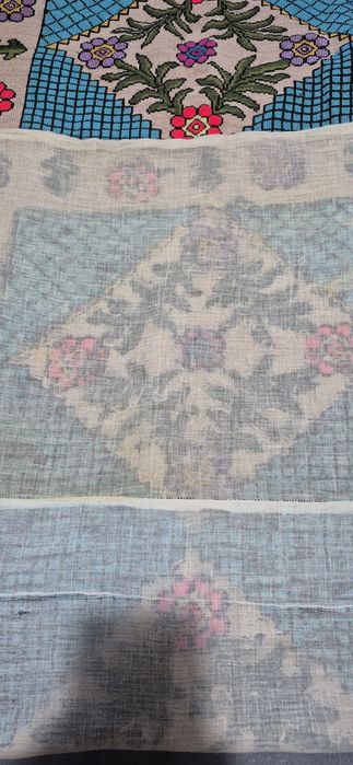 Goblen / tapiserie lucrată manual, motiv floral tradițional – 175×65 c