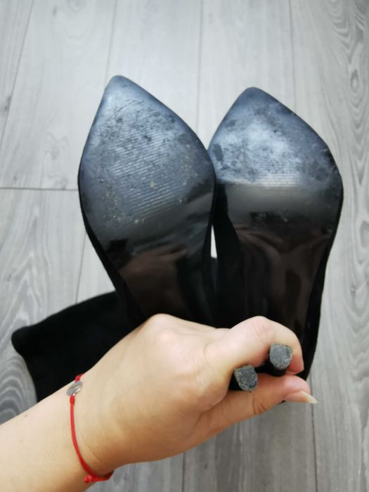 Cizme Poema peste genunchi din piele naturala strech