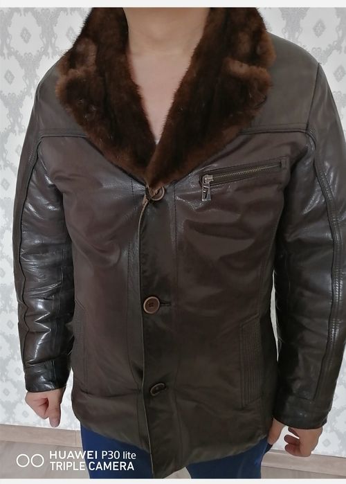 Мужская кожаная дубленка