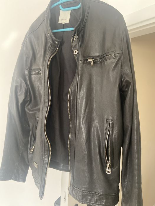 Кожено яке дизел оригинално  телешка естествена кожа л размер