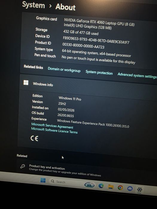 Продавам геймърски лаптоп MSI Thin GF63 12VF – като нов
