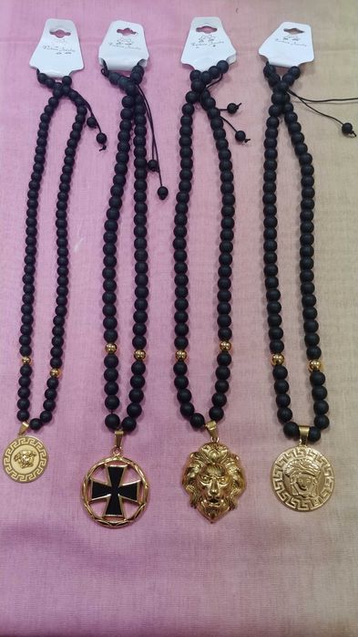 Мъжко колие изработено от естествени камъни Оникс./8 модела/