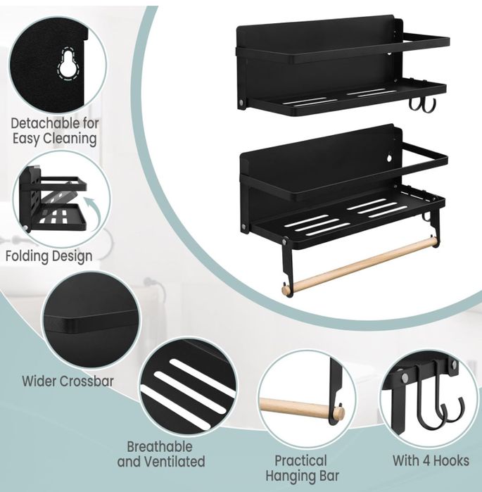 Комплект от 2 метални стенни рафта