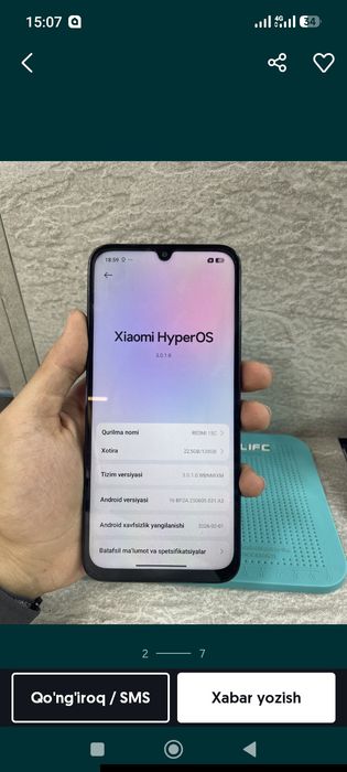 Redmi 15c sotiladi. 5-may kuni sotib olingan. Narxi 1,150,000 so'm