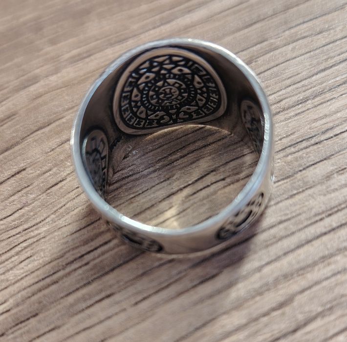 Inel argint aztec unisex mărimea 64