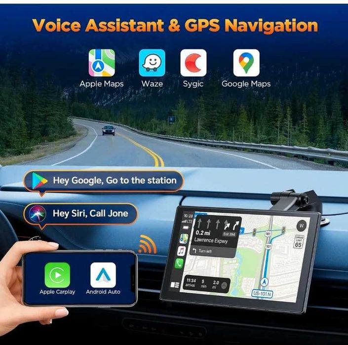 Navigatie auto multimedia 9inch cu camere, Apple Carplay Android Auto, senzor G, Mirror Link