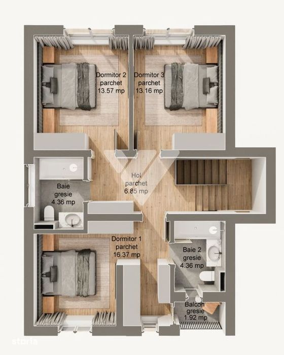 Casa noua 4 camere 3 bai 120 mp si teren 340 mp Sura Mare Sibiu