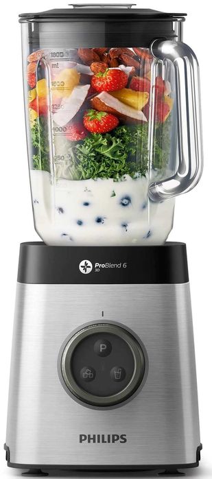 Блендер Philips HR3655, 1400W 35т-об ProBlend 6-3D ударостойкий 2литра