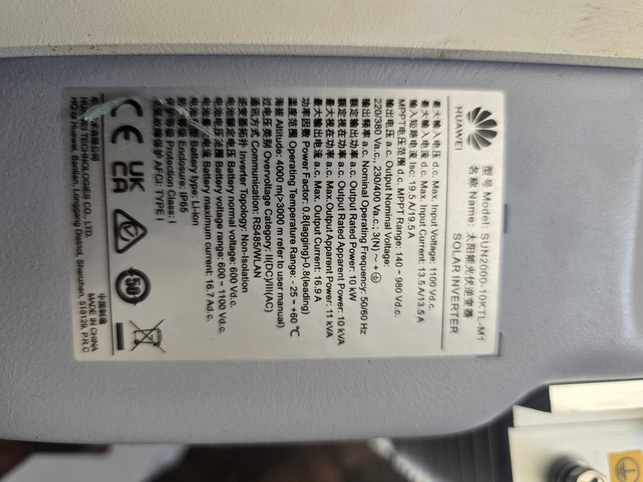 Inverter Huawei 10 kw hibrid trifszic