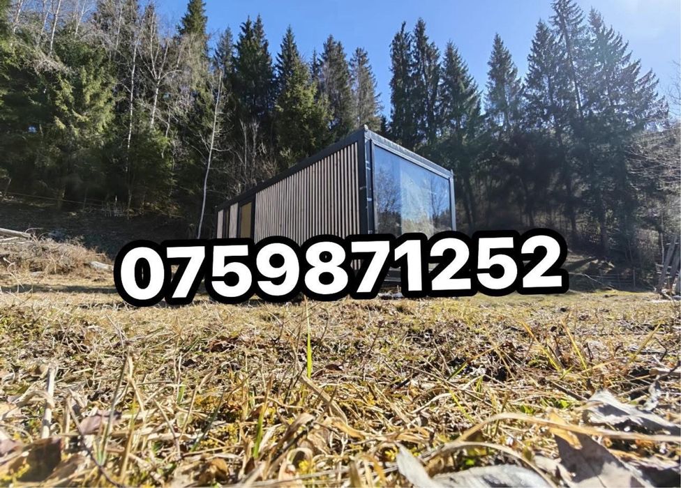 Container modular 6x3 cu baie completă și vitrină mare
