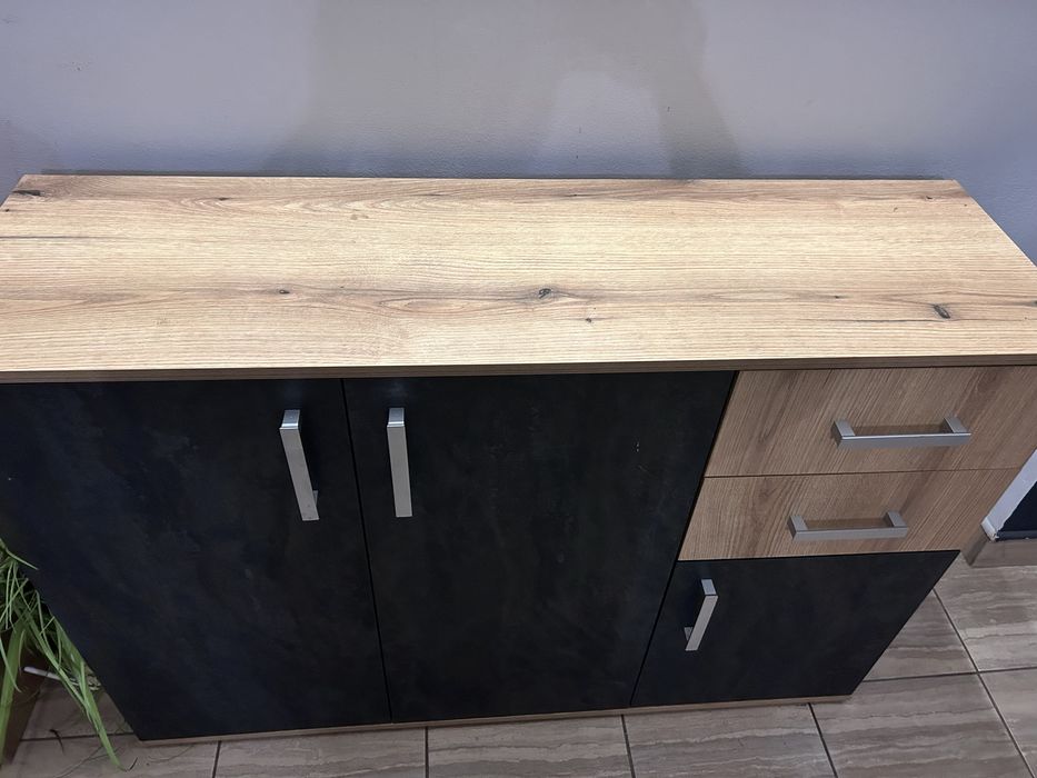 Comoda stejar cu gri antracit