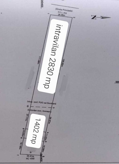 OCAZIE DOROBANȚ! 4235 mp TEREN la 40 euro /mp neg cu toate utilitatile