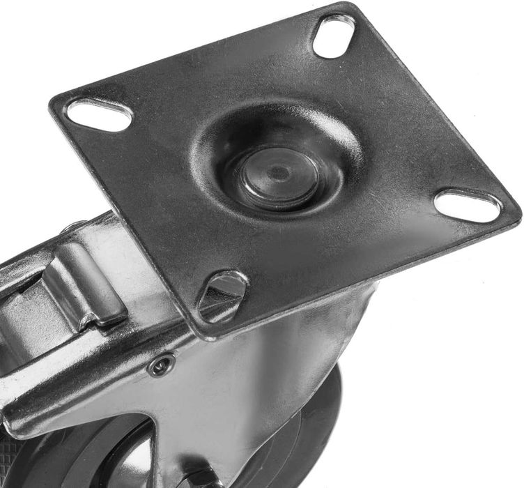 Set 4 roti pivotante cu frana cauciuc silentioase rotatie 360° 7.5 cm