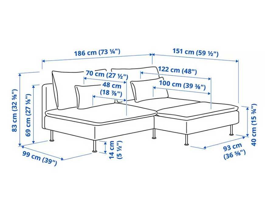Canapea Ikea SÖDERHAMN 2 locuri + 2 seturi de huse
