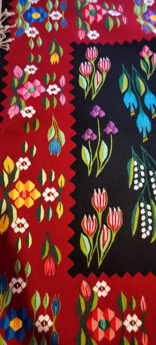 Covor oltenesc + carpeta din lână, noi, nefolosite, 250X150cm/ 45X50cm