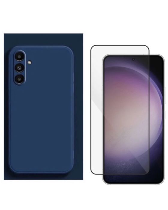Husa Silicon Slim Catifea +Folie Sticla 9D Samsung A32/A33/A34/A35/A36/A37