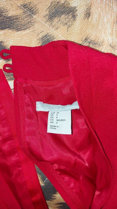 Червена  елегантна парти рокля р-р 34