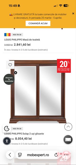 Mobila Mobexpert Louis Philippe
