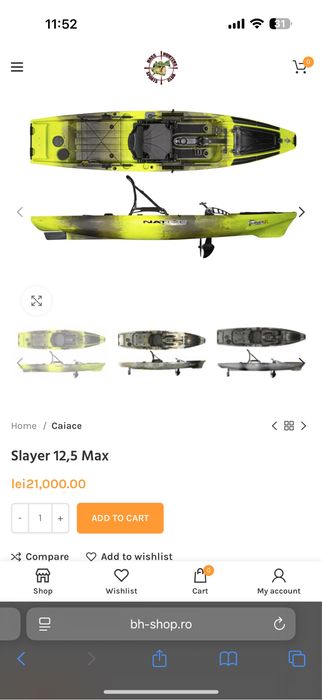 Native watercraft Slayer max 12,5 an 2024, peridoc , livescope Balciu ...