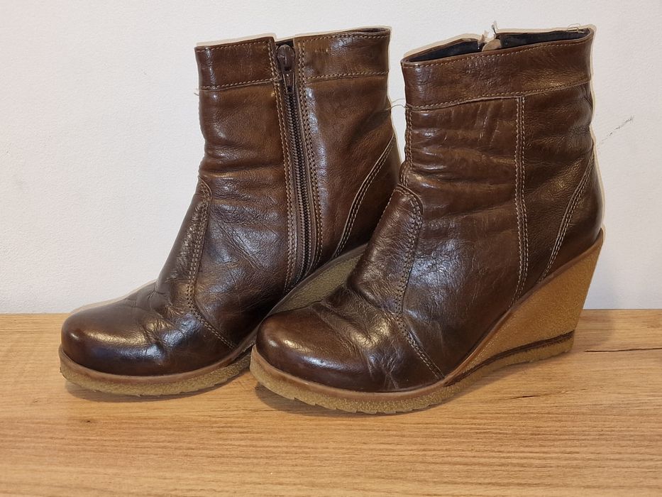 Botine piele maro damă - mar 36