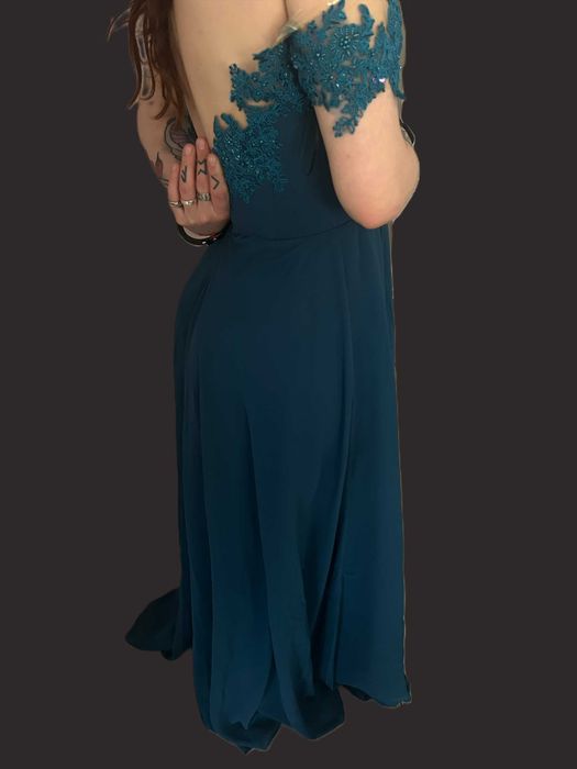 Официална поръчкова бална рокля - Петролено зелено