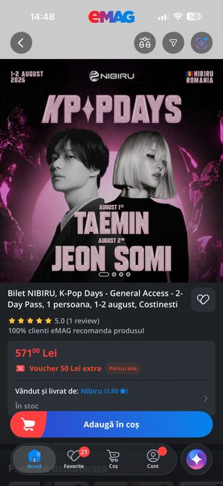 Vând bilet NIBIRU K-POP DAYS – General Access (2-Day Pass)