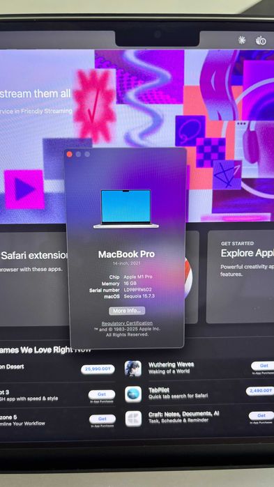 Macbook Pro 14 silver M1 pro 16 512GB 83%