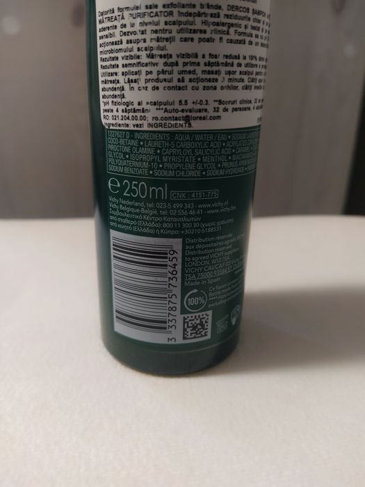 Sampon antimatreata purificator Vichy Dercos K 250ml