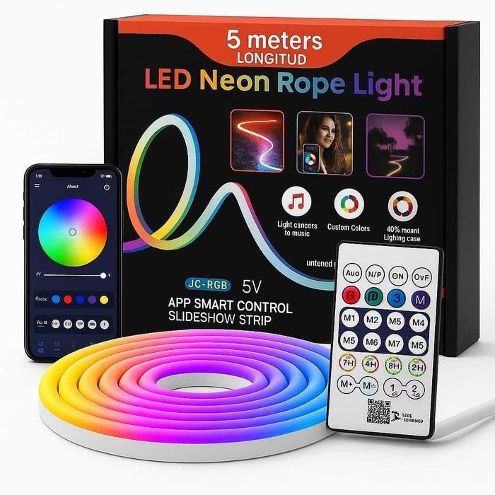 Интелигентна неонова Led лента - 5 метра
на промо цена 39,99лв