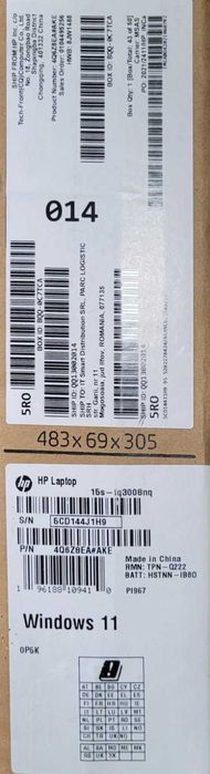 Лаптоп HP 15s-fq3009nq, Intel® Celeron®