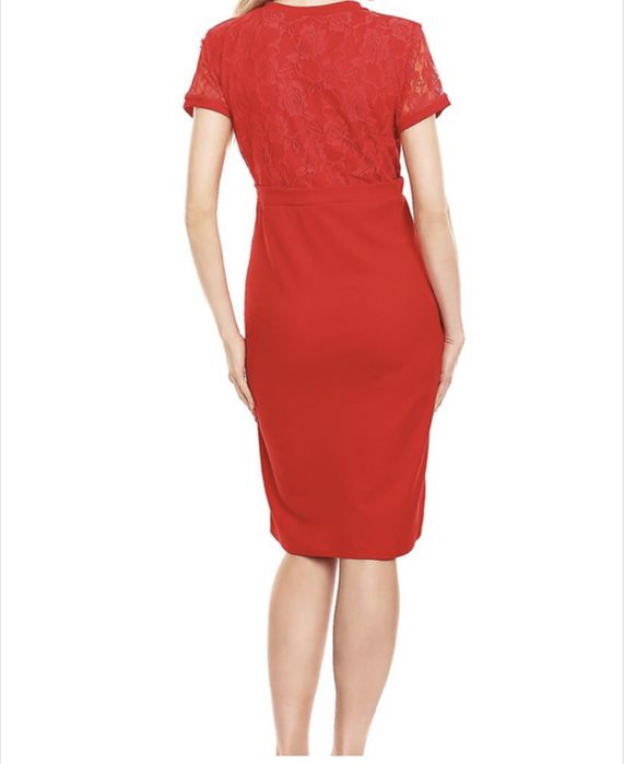 Rochie gravide, rosie cu dantela M