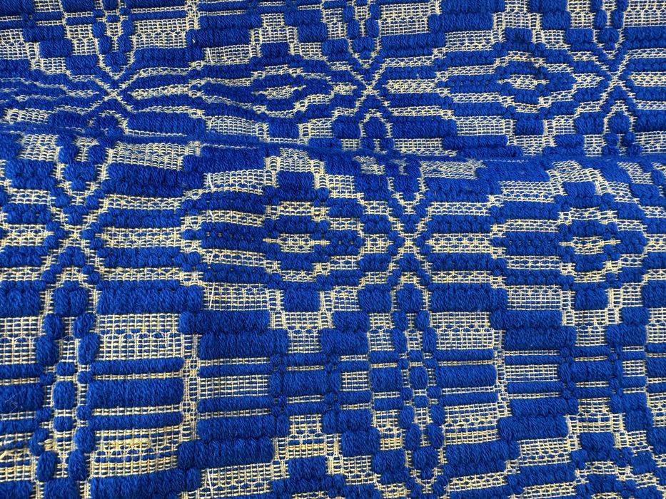 Covor/macat țesut manual lung, model tradițional albastru