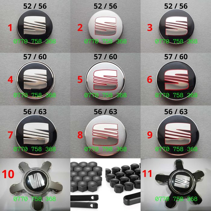 Capace jante aliaj AUDI Skoda Seat Porsche VOLKSWAGEN VW embleme roti