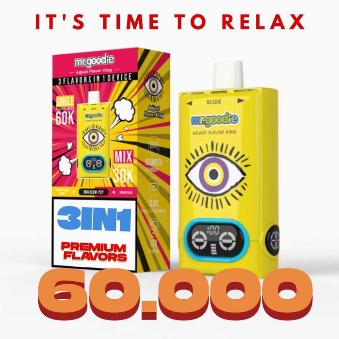 Vape Premium 3 in 1 Aroma  cu 60.000 Puffuri 2 arome si Mixul lor !