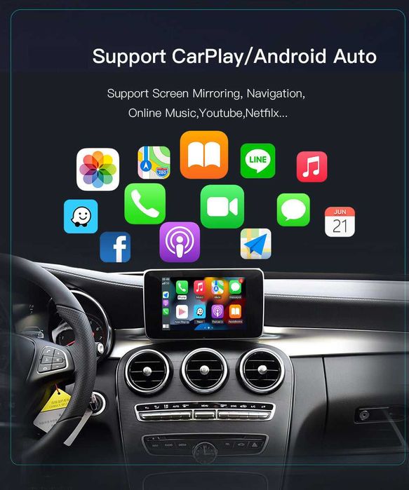 Безжичен CarPlay / Android Auto за Mercedes-Benz NTG4.5 / NTG4.7