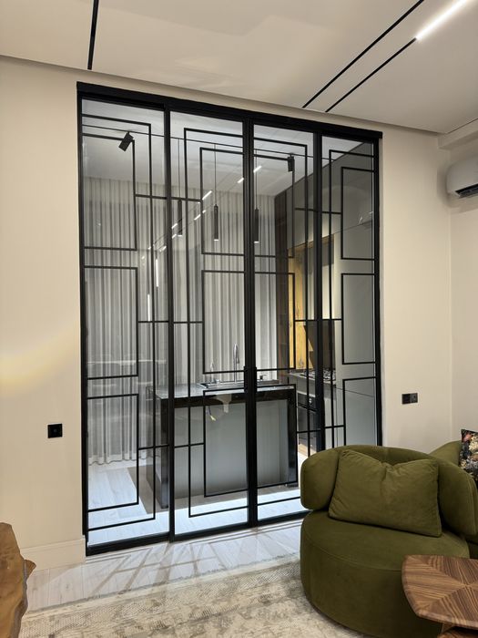 Стеклянные перегородки | Раздвижные двери | Oynali eshiklar | PR-6