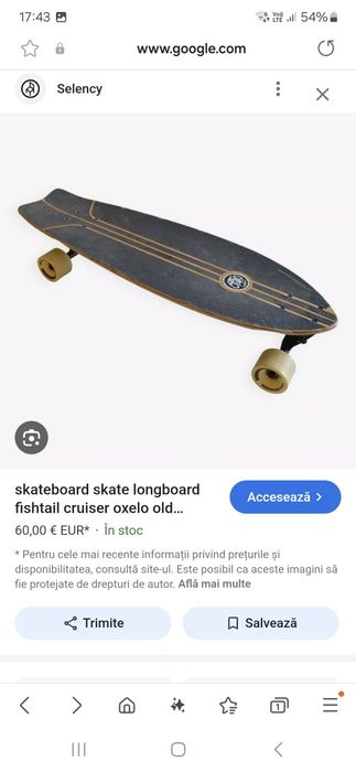 Ocazie Longbord Profesional Oxelo Skateboard skate Cruiser Fishtail