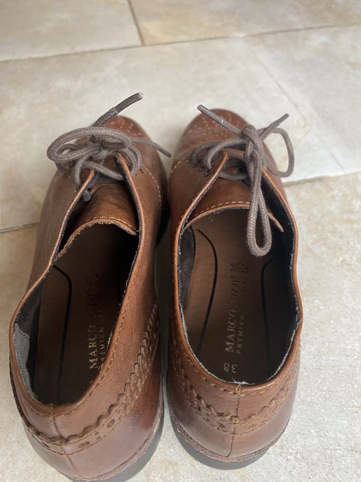 Кафяви обувки естествена кожа 38