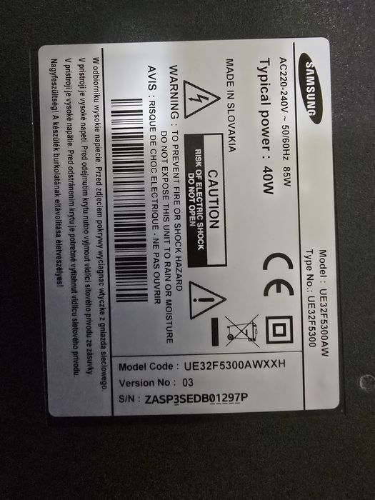 TV Samsung  ptr piese(placa de baza defectă)