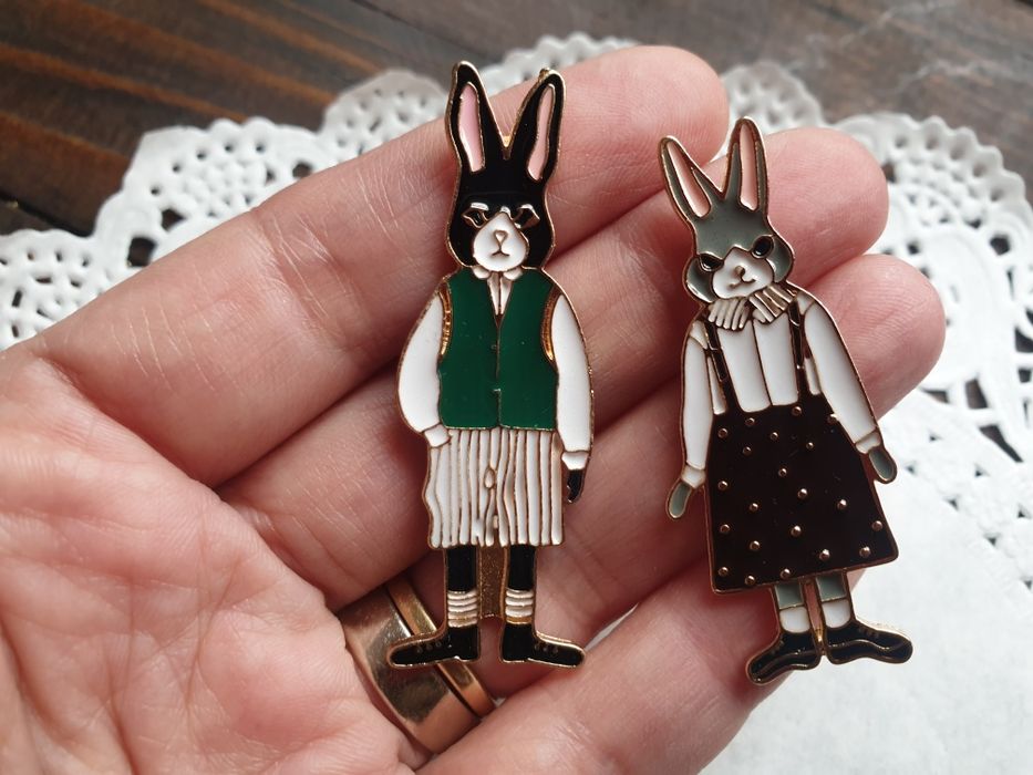 Комлект зайчета сладки метални  Значки Пинчета