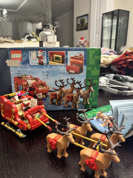 Набор Лего Lego дед мороз с санями оригинал