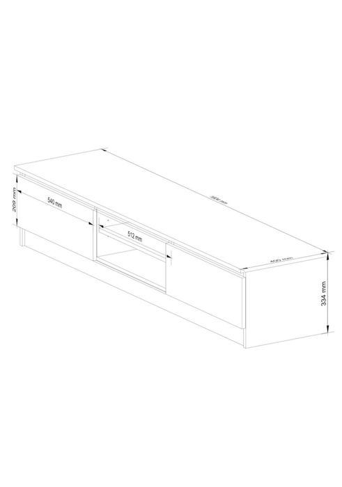 Comoda TV cu 2 usi si rafturi centrale, PAL laminat, 160x40x33 cm, alb